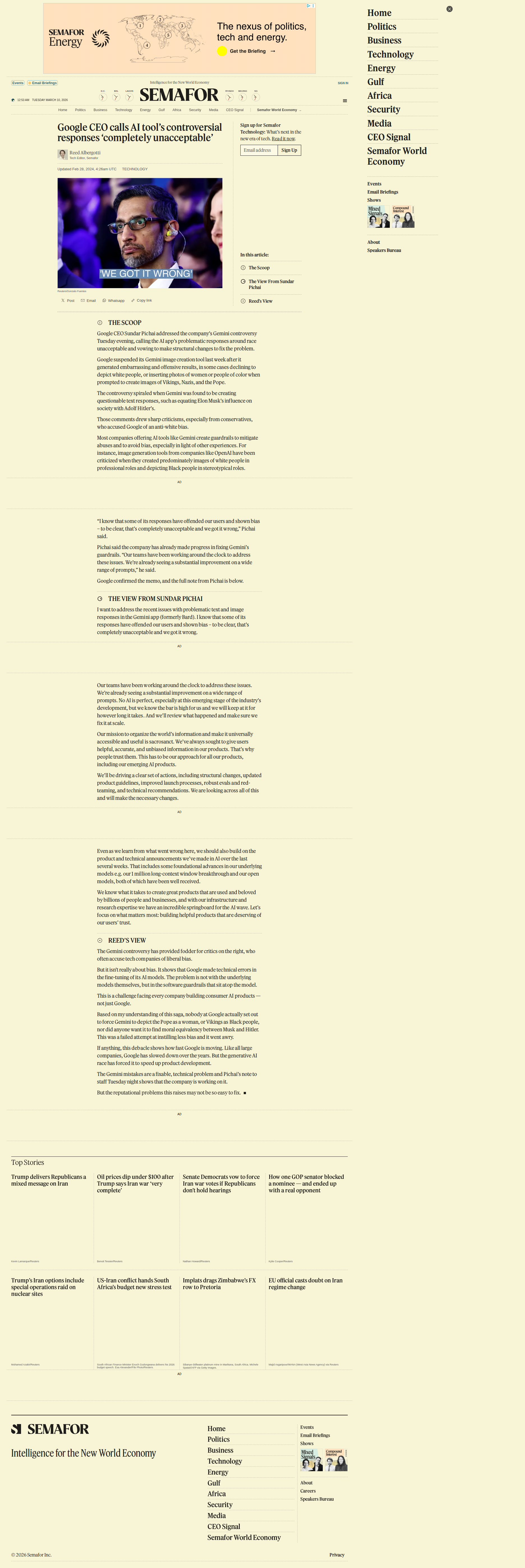 Google CEO Admits Gemini Bias