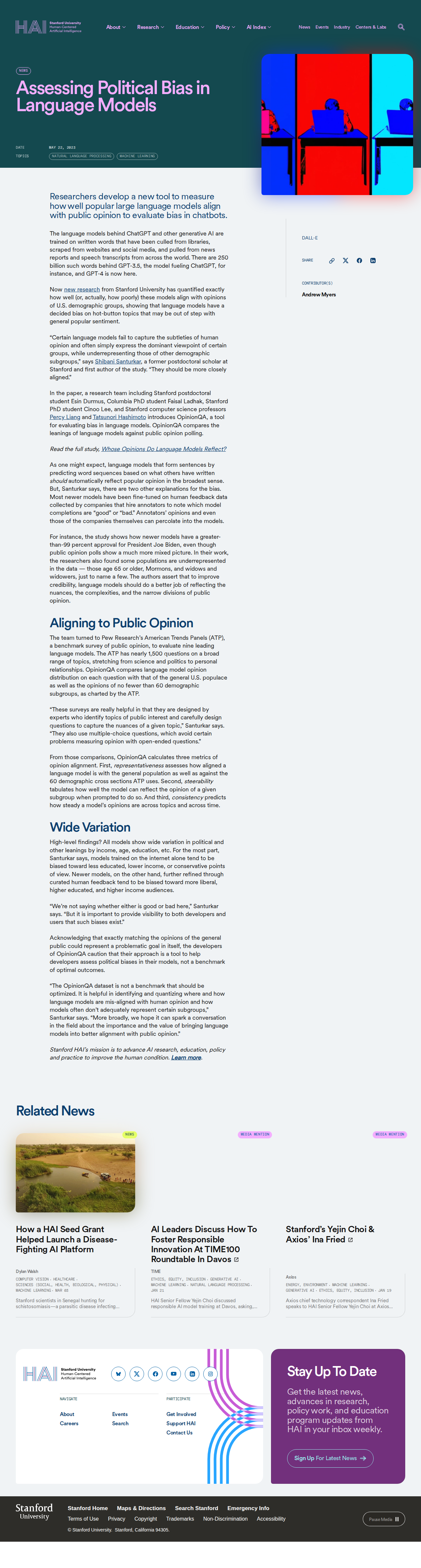 Stanford HAI Political Bias