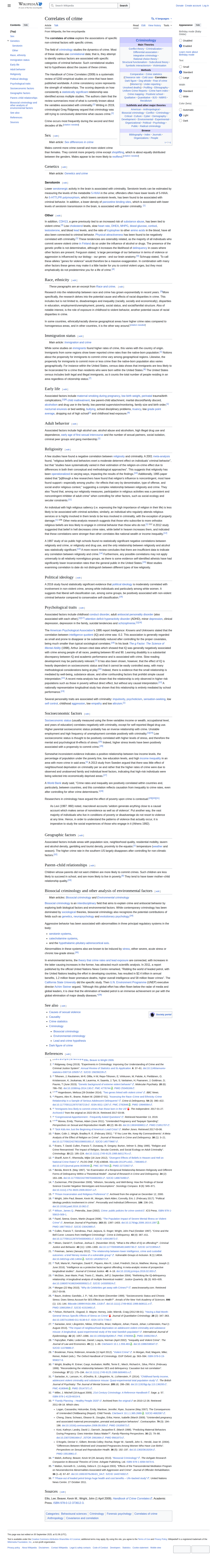 Correlates of crime Wikipedia screenshot