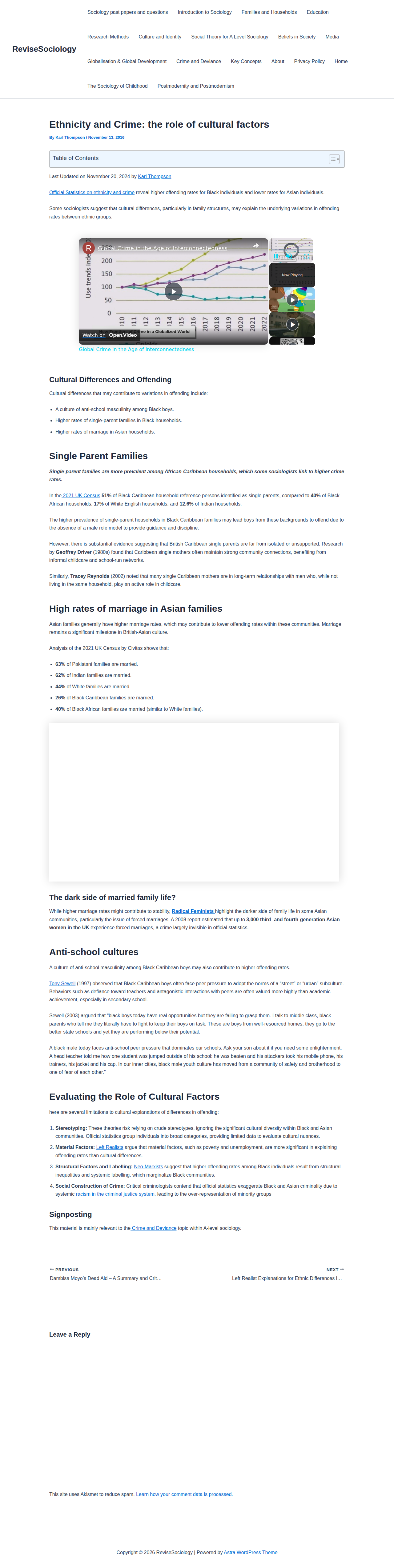 Ethnicity culture crime sociology screenshot