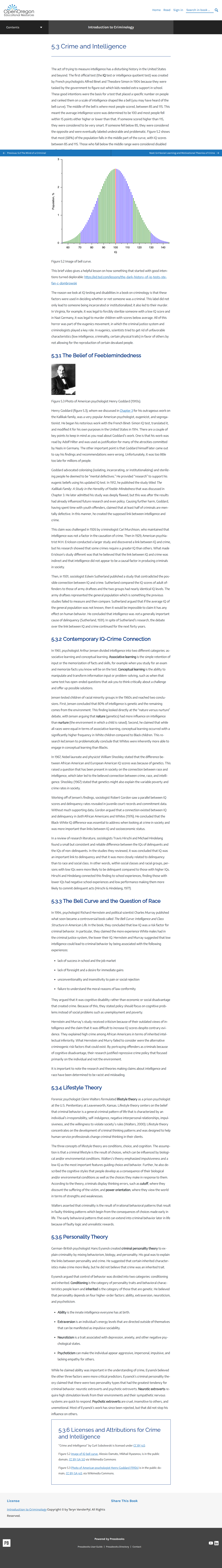 IQ crime criminology textbook screenshot