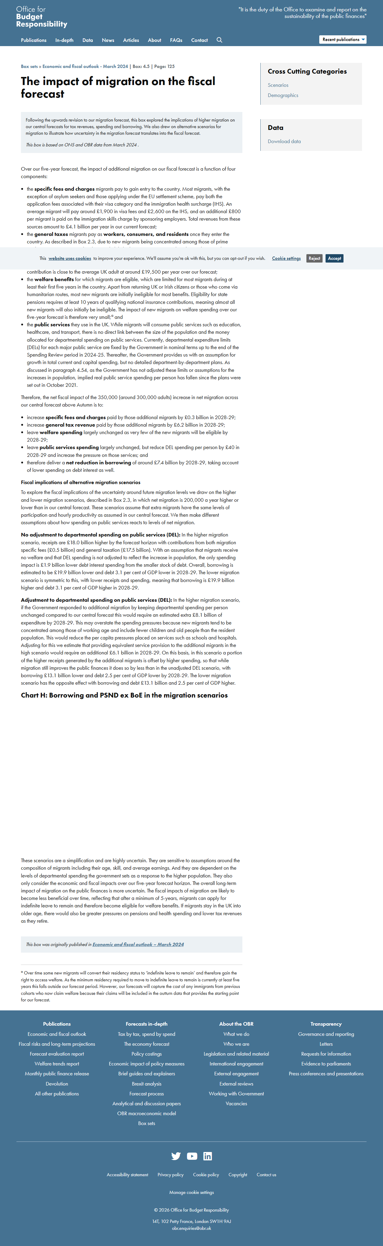 OBR migration fiscal forecast screenshot