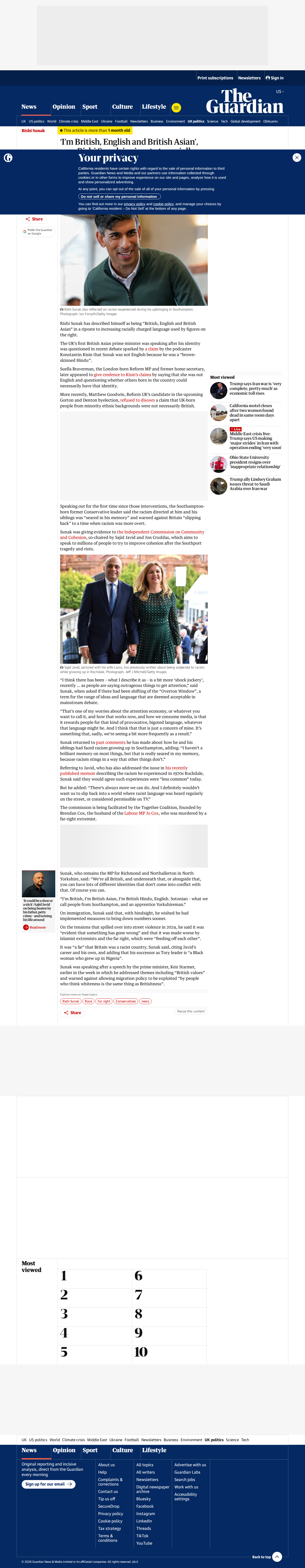 Guardian Sunak English racially charged identity