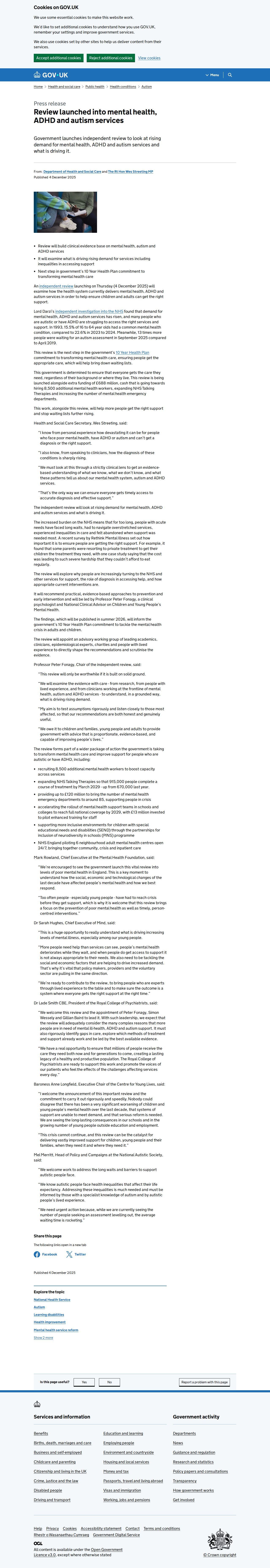 Gov.UK review launch announcement