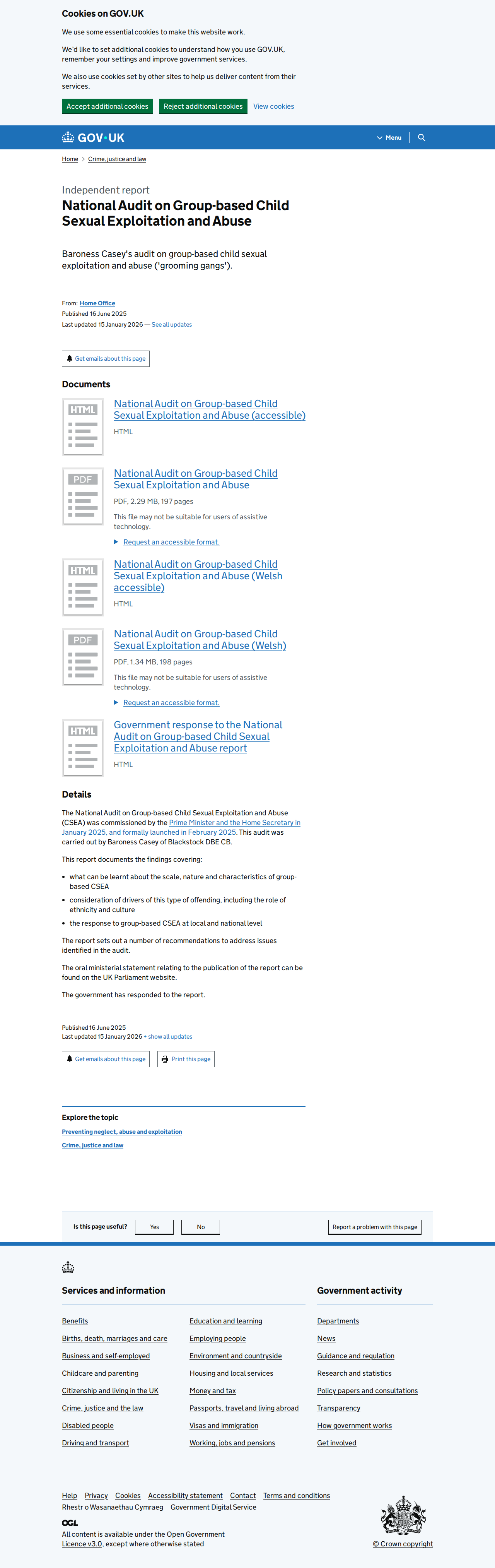 Baroness Casey National Audit June 2025