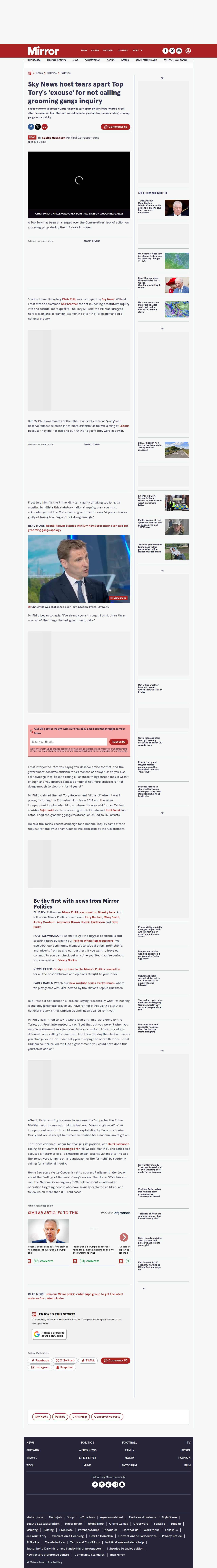 Mirror Sky News Chris Philp