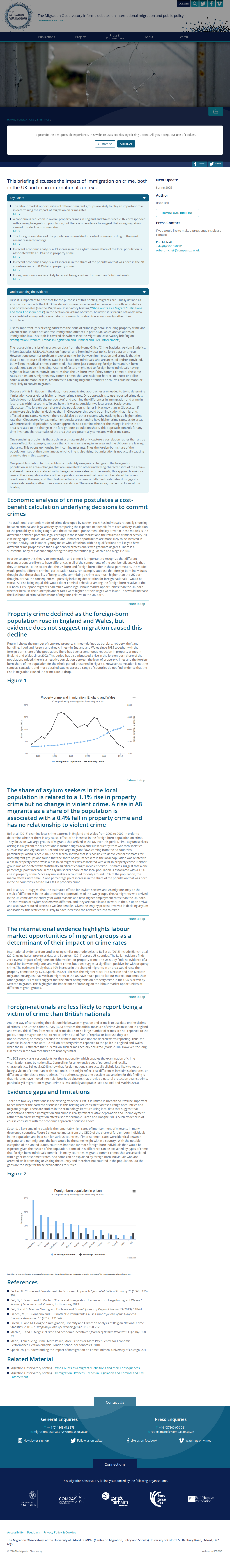 Migration Observatory immigration crime screenshot