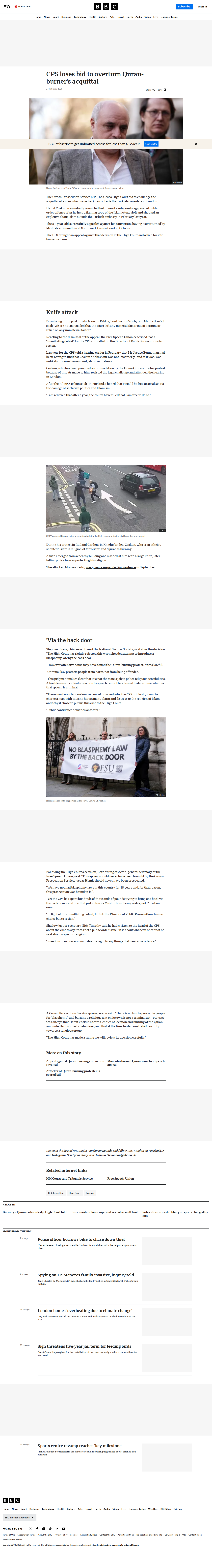 BBC article: CPS loses High Court bid