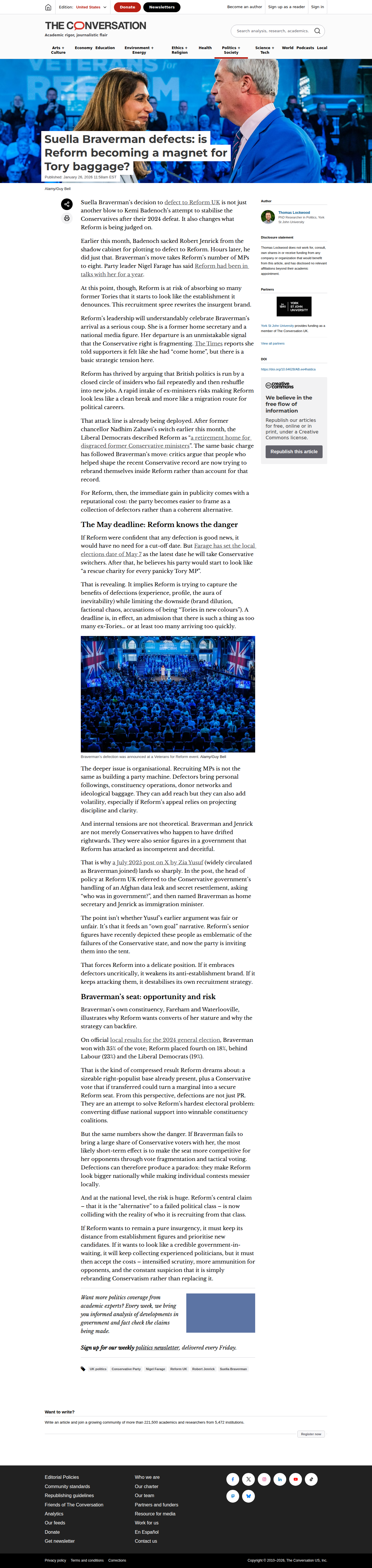 The Conversation - Braverman Tory baggage Reform