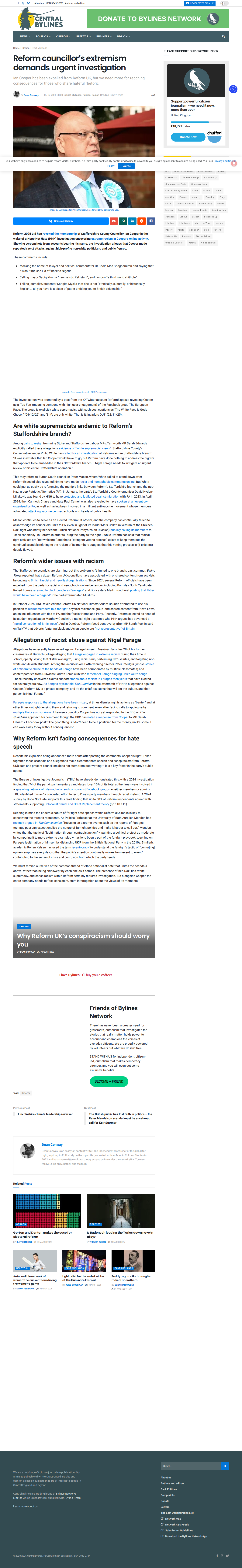 Central Bylines - Ian Cooper Reform ethnicity racism