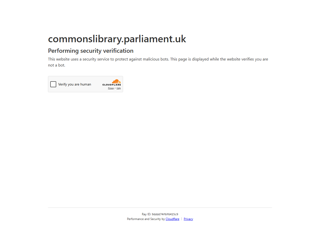 House of Commons Library tax statistics screenshot