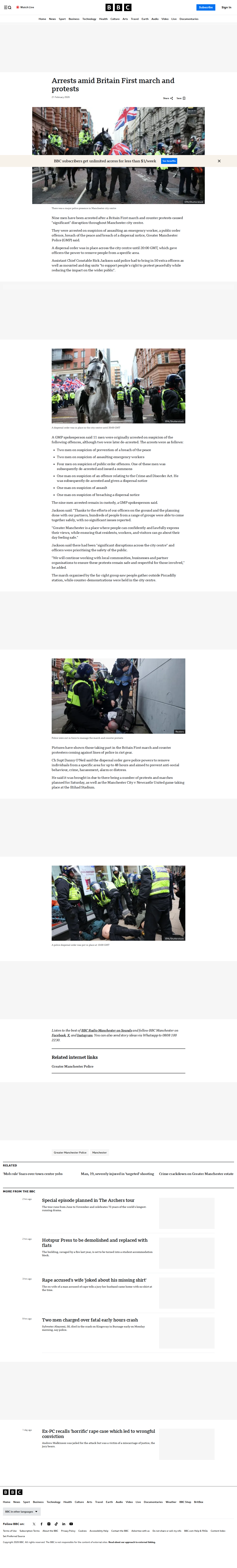 BBC Manchester Britain First march