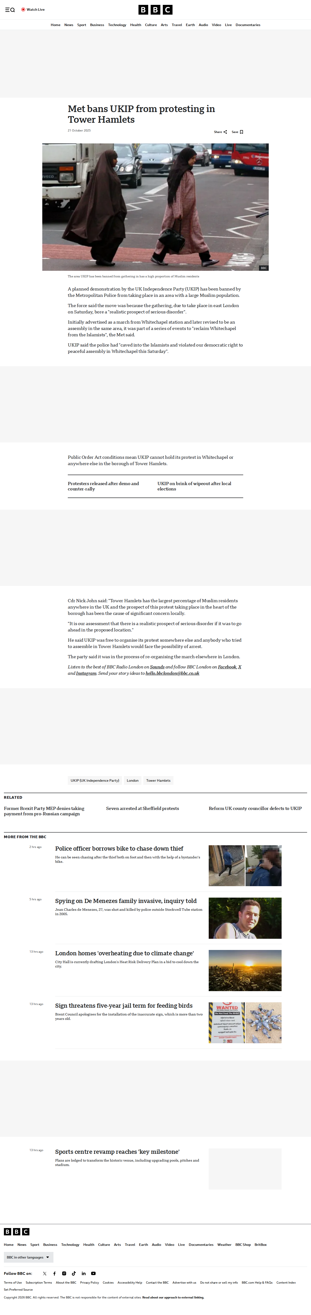 BBC UKIP Tower Hamlets ban