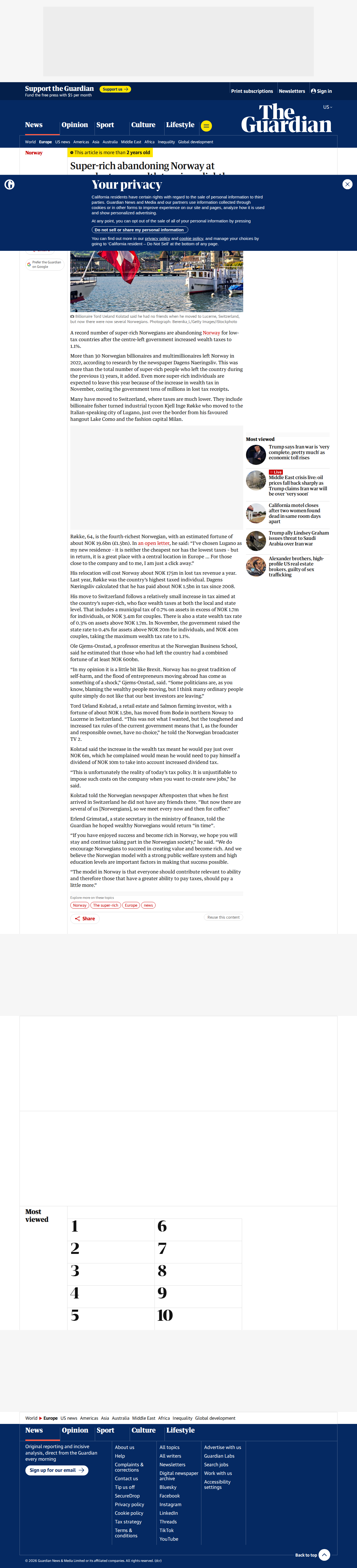 Guardian Norway wealth tax